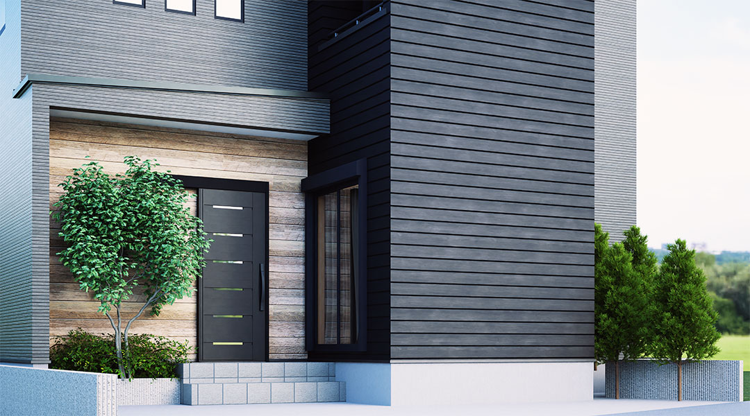 アルチェ柏6号地参考プラン8枚目│外観玄関昼