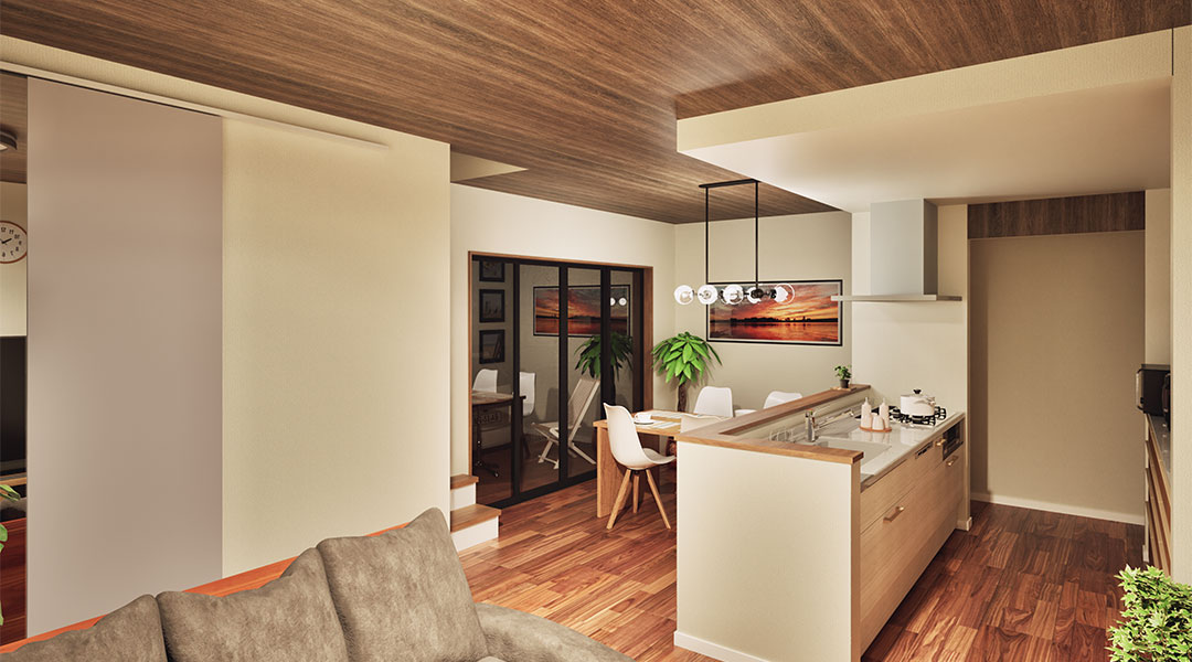 アルチェ柏6号地参考プラン4枚目│ダイニング夜