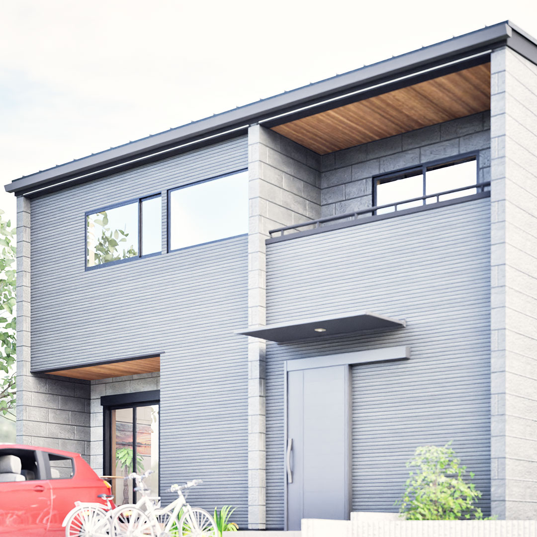 アルチェ柏6号地参考プラン2枚目外観昼ななめ