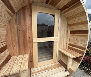 バレル型サウナ 外気浴
